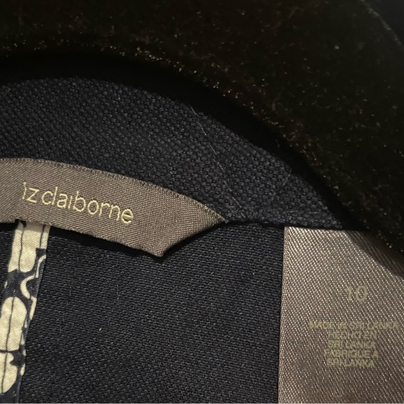 Liz Claiborne Navy Blue Military Style Jacket with Navy Blue Matching Pant - Picture 5 of 9